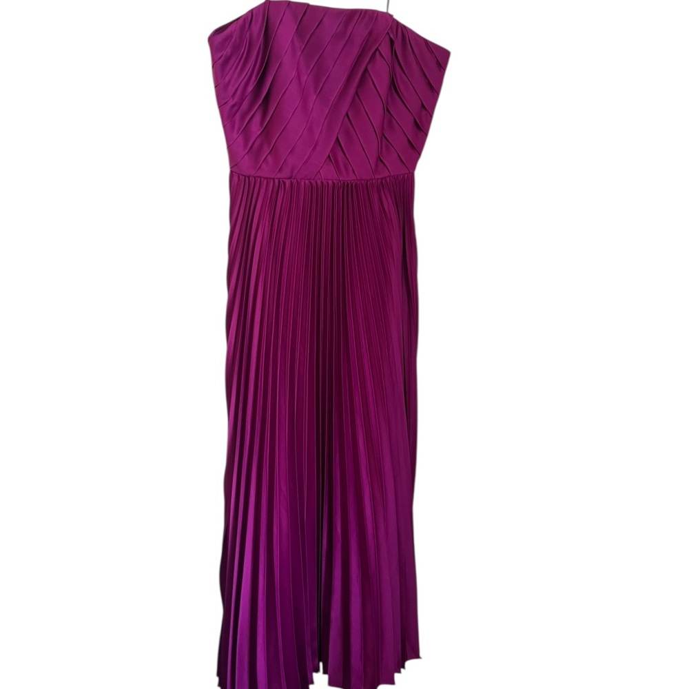AMUR Elegant Purple Pleated Dress